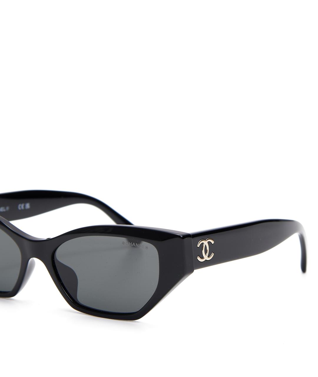 CHANEL Черные пластиковые солнцезащитные очки, фото 3