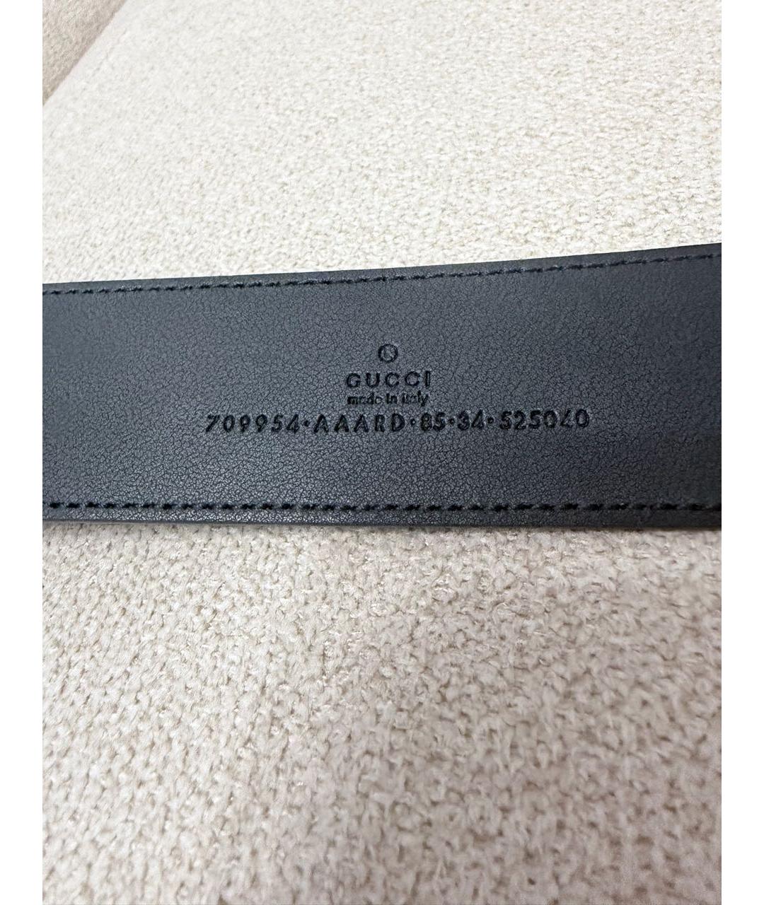 GUCCI Черный кожаный ремень, фото 3