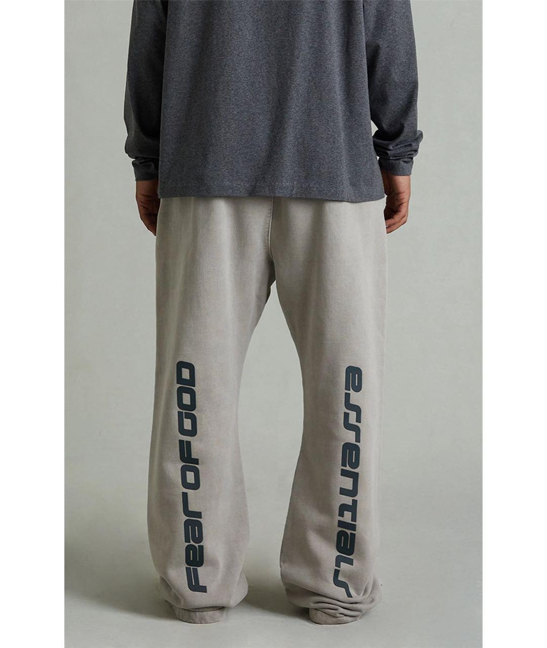 FEAR OF GOD ESSENTIALS Серые хлопковые прямые брюки, фото 4