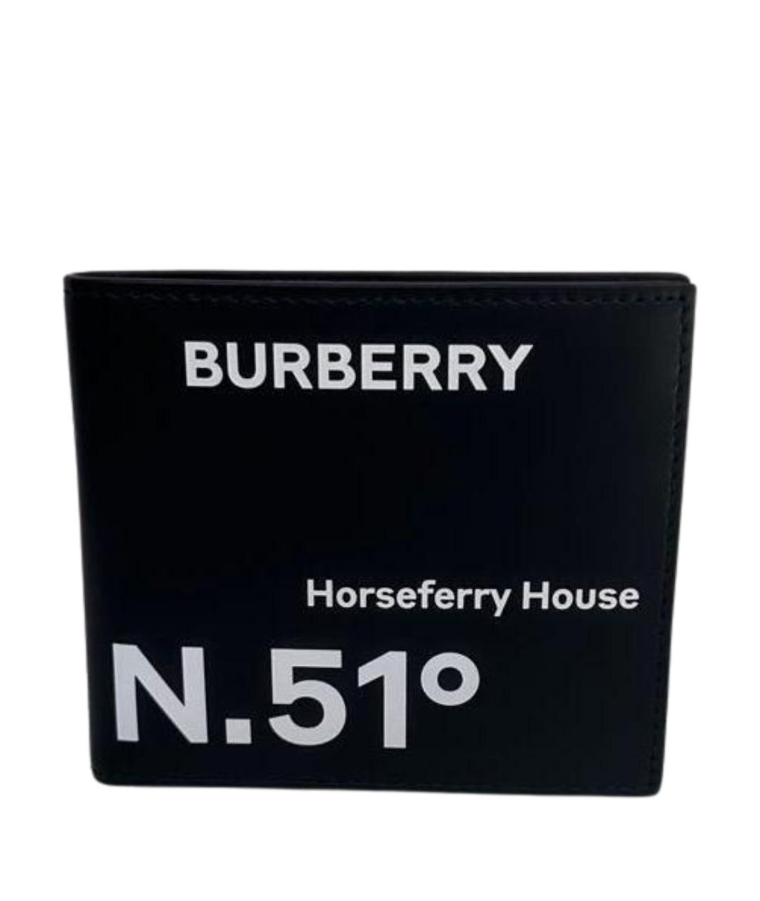 BURBERRY Черный кожаный кошелек, фото 1