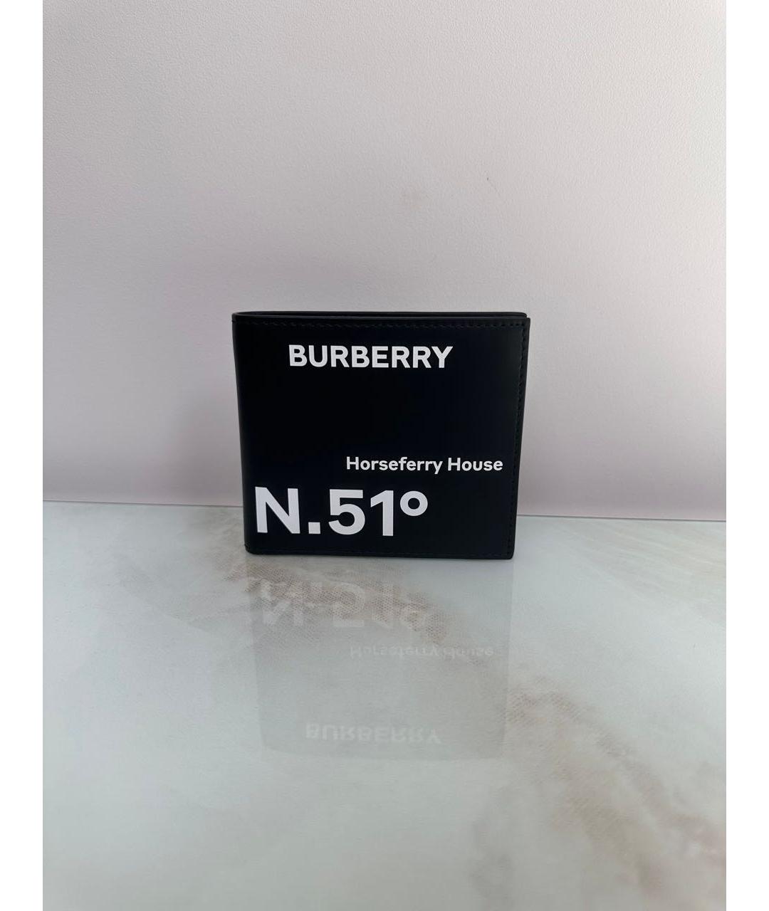 BURBERRY Черный кожаный кошелек, фото 2