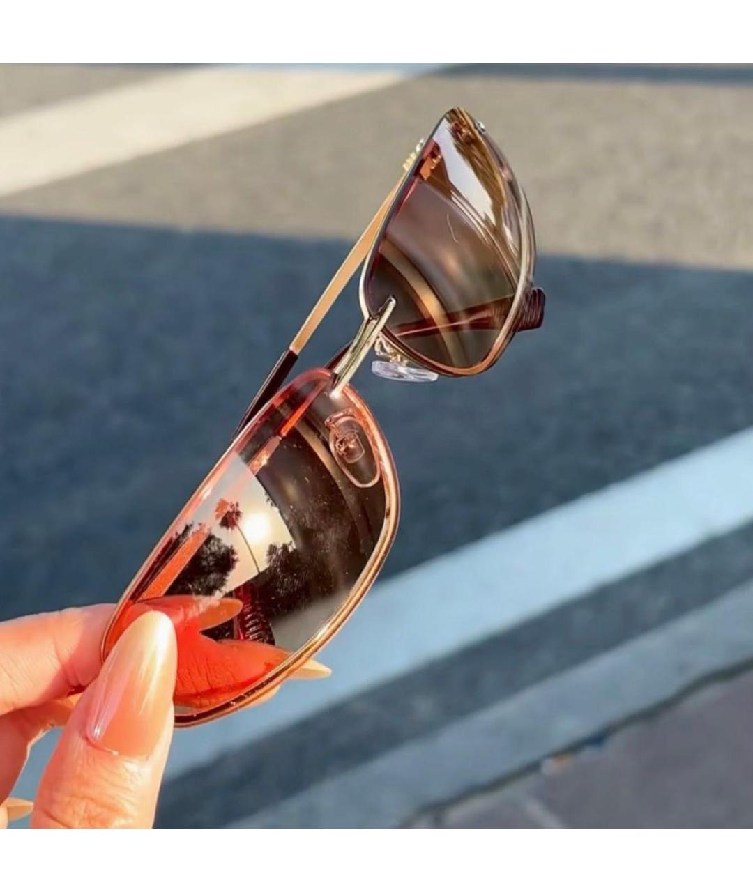 MIU MIU Коричневые металлические солнцезащитные очки, фото 8