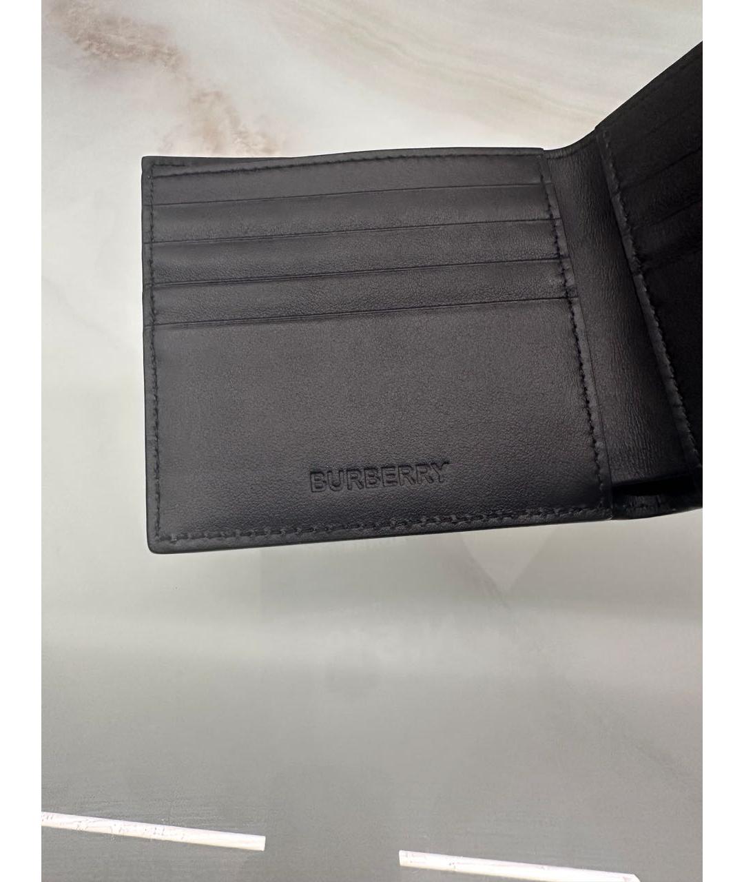 BURBERRY Черный кожаный кошелек, фото 5