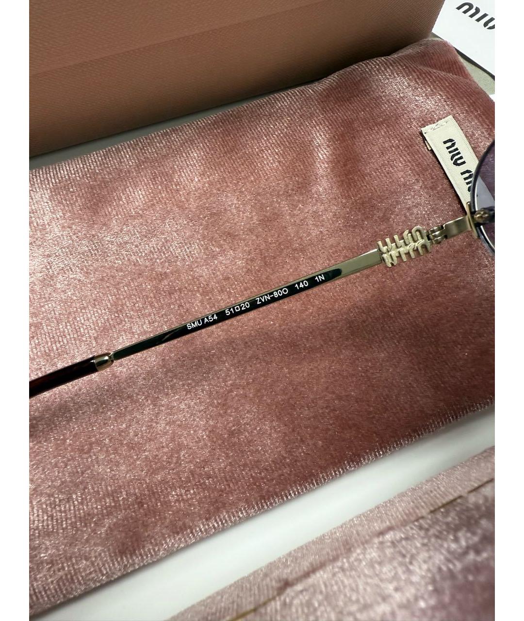 MIU MIU Голубые металлические солнцезащитные очки, фото 5
