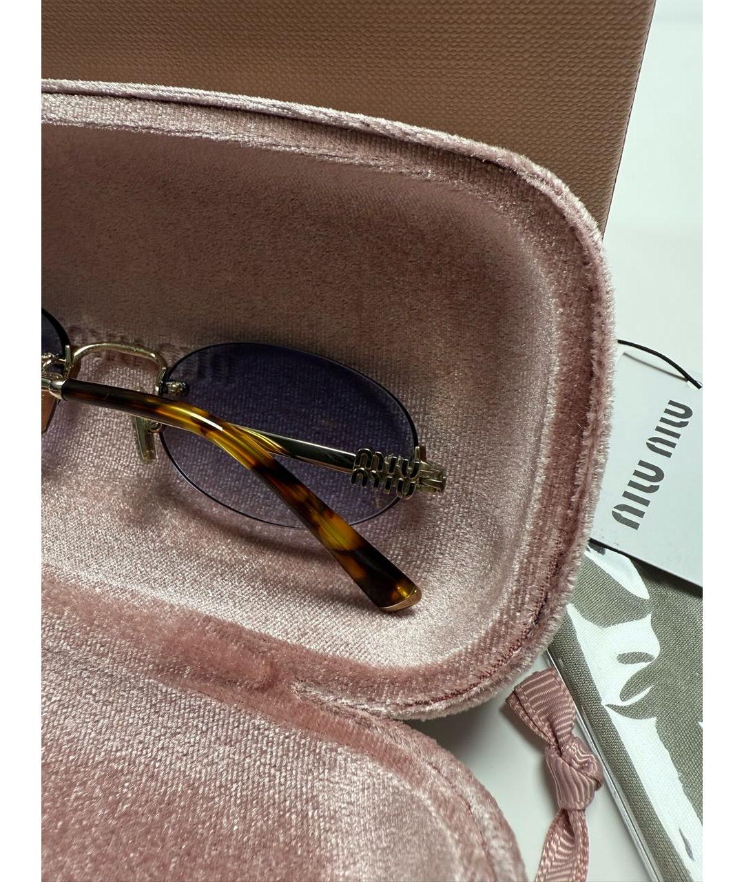MIU MIU Голубые металлические солнцезащитные очки, фото 8