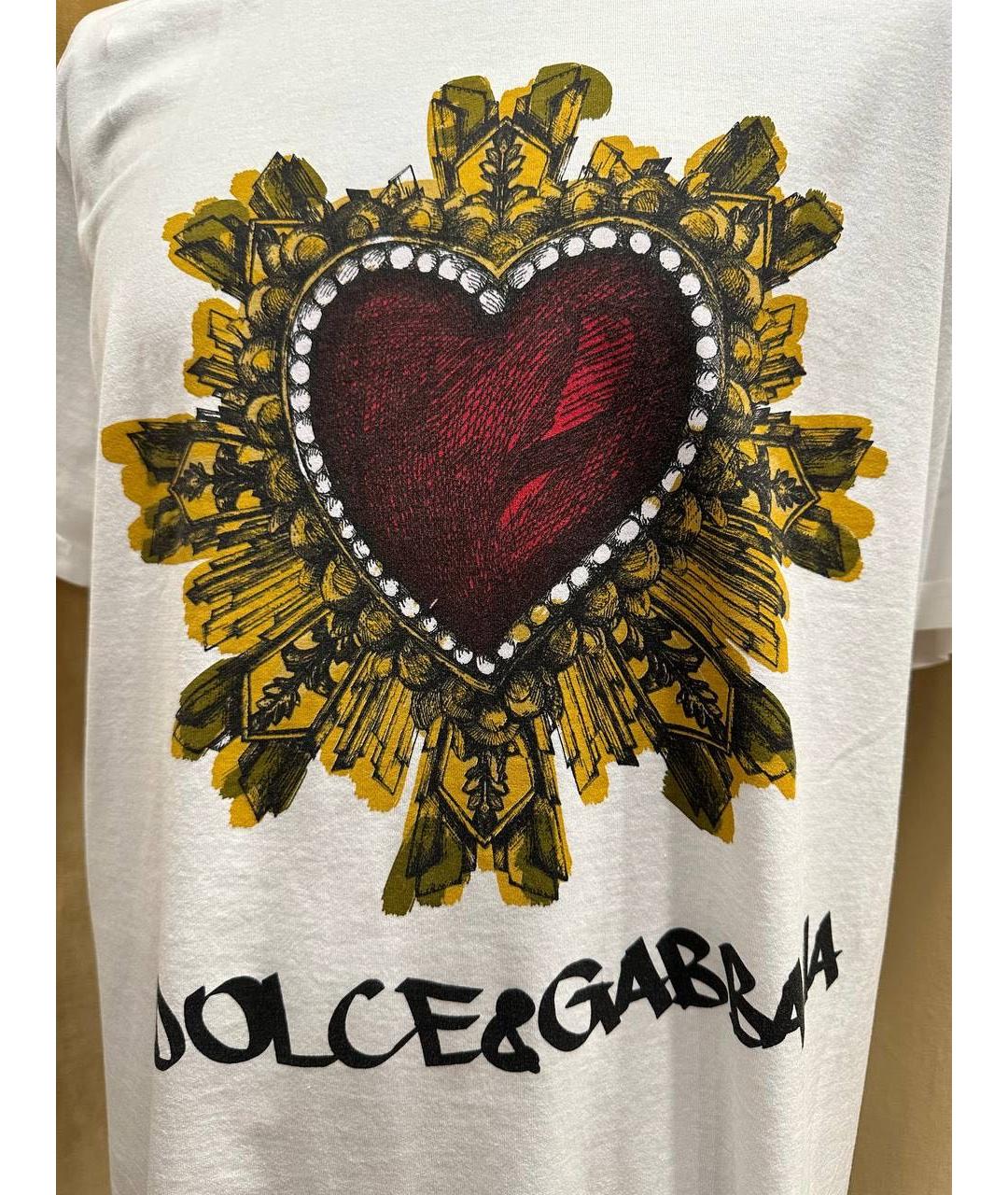 DOLCE&GABBANA Белая хлопковая футболка, фото 3