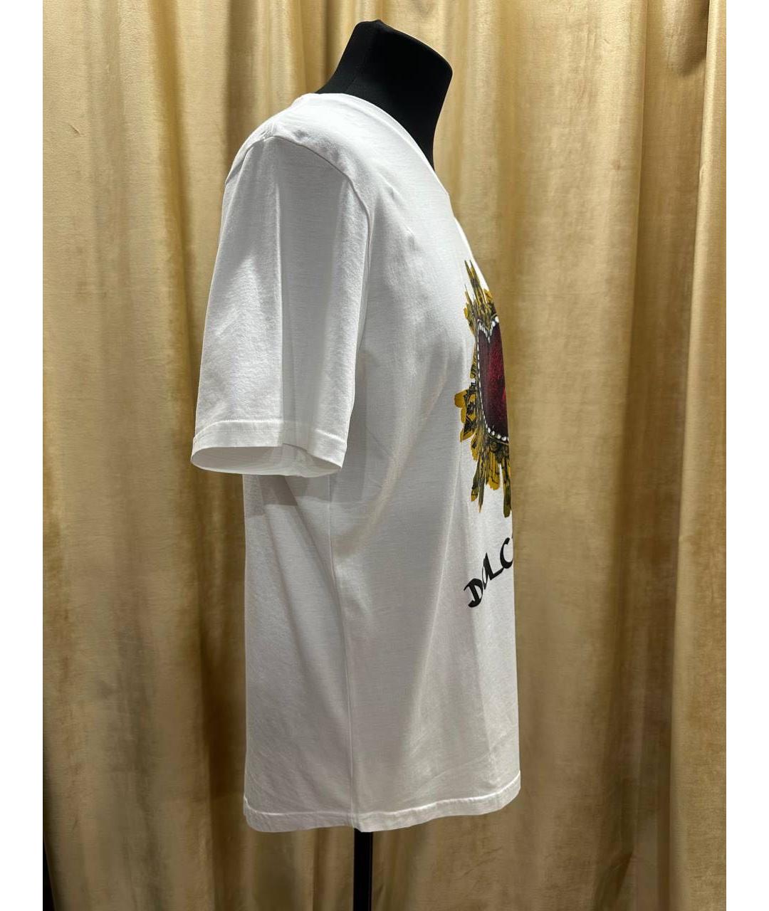 DOLCE&GABBANA Белая хлопковая футболка, фото 2