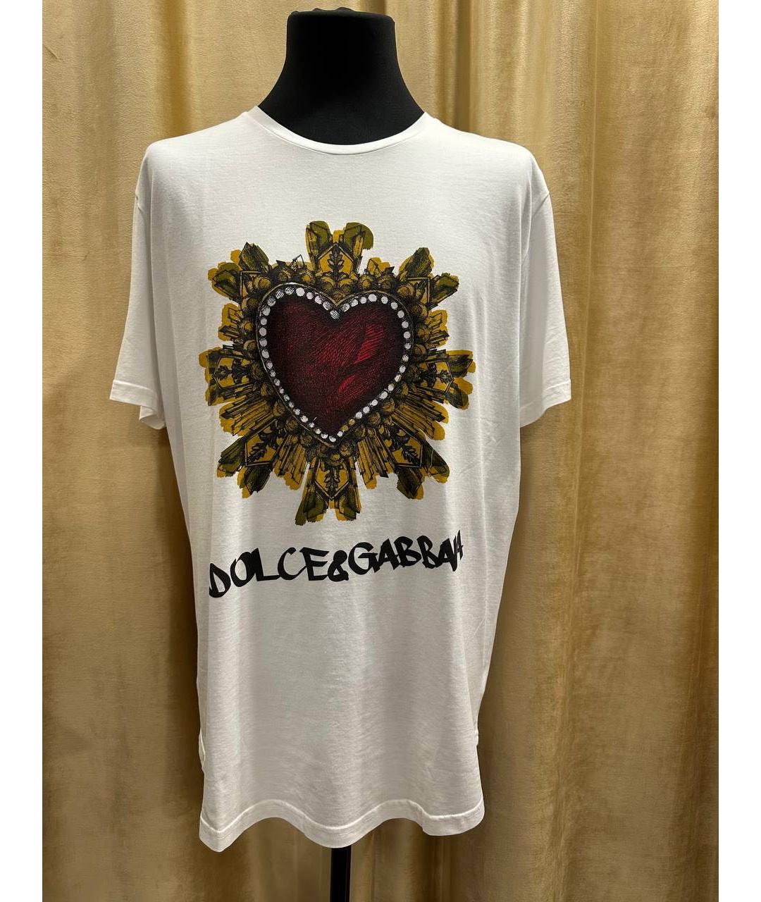DOLCE&GABBANA Белая хлопковая футболка, фото 5