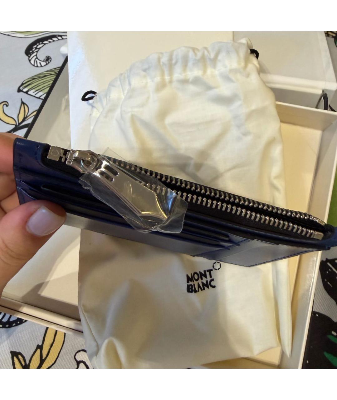 MONTBLANC Синий кожаный кардхолдер, фото 3