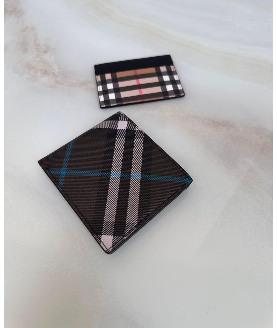 BURBERRY Черный кожаный кошелек, фото 2