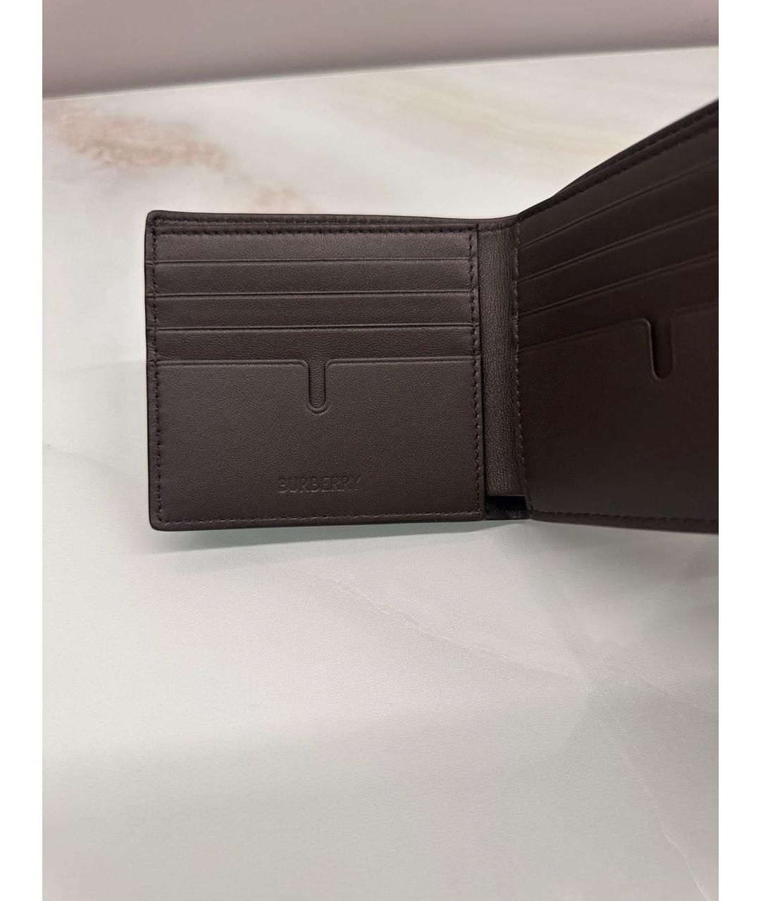 BURBERRY Черный кожаный кошелек, фото 7