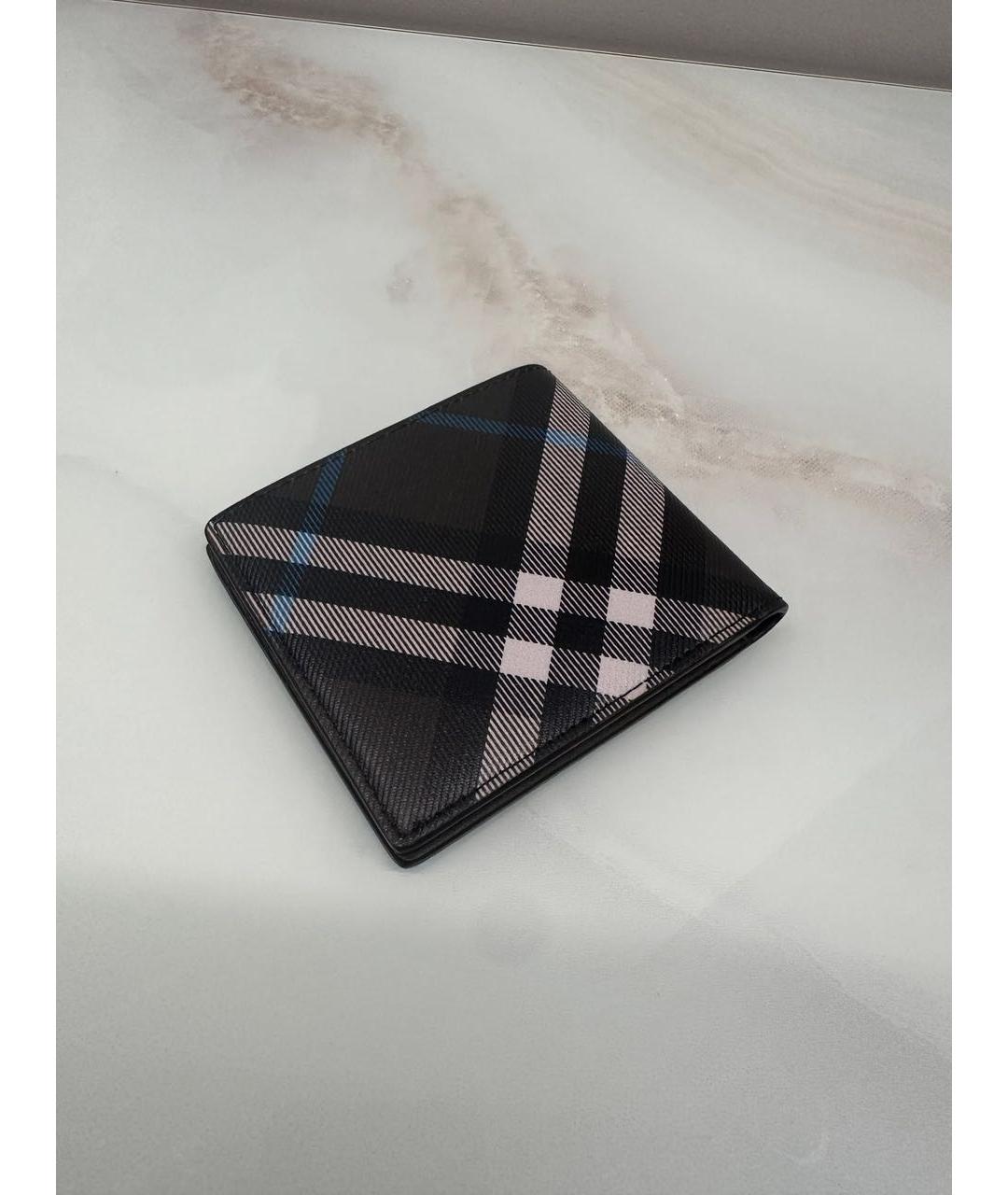 BURBERRY Черный кожаный кошелек, фото 8