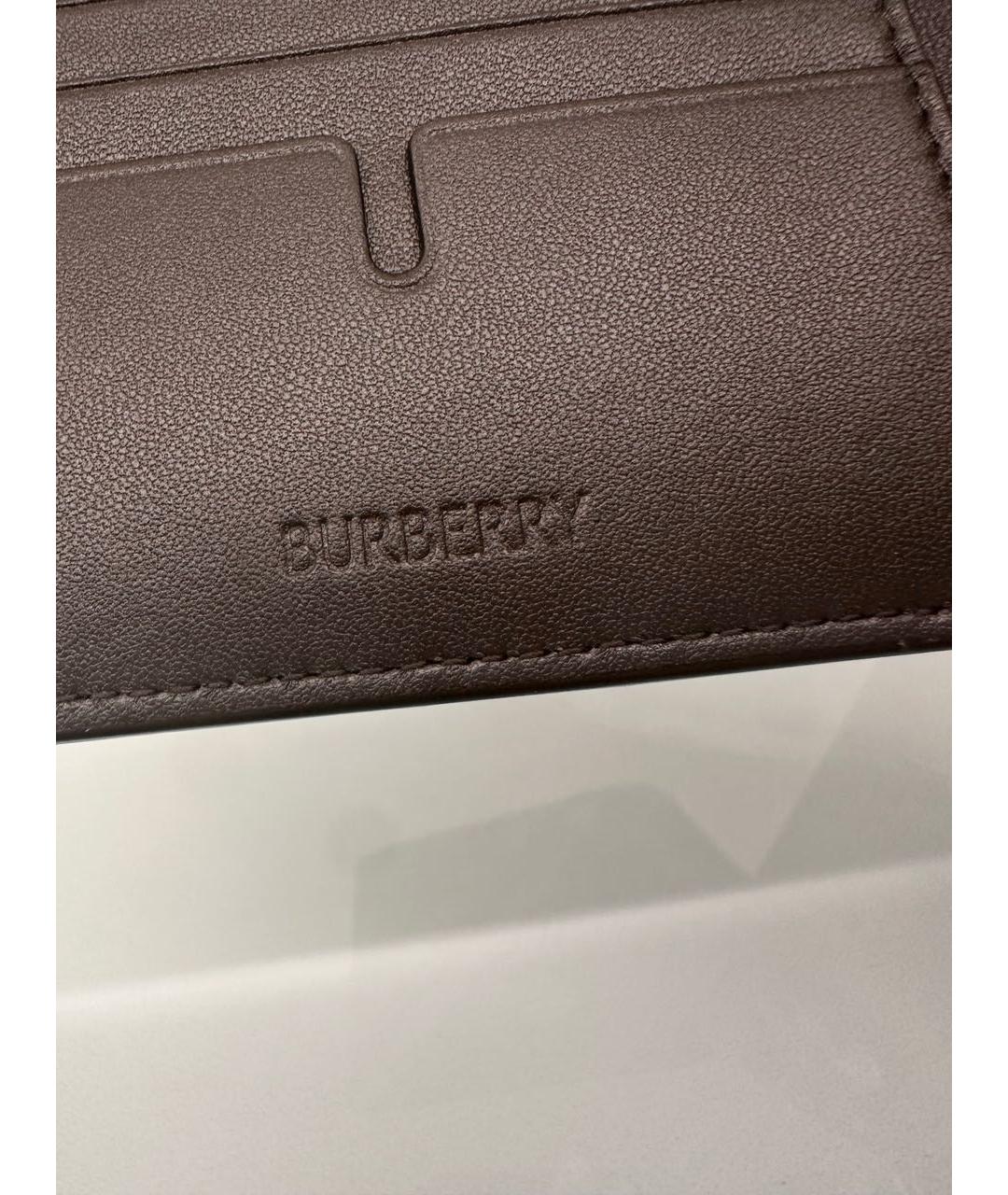 BURBERRY Черный кожаный кошелек, фото 6
