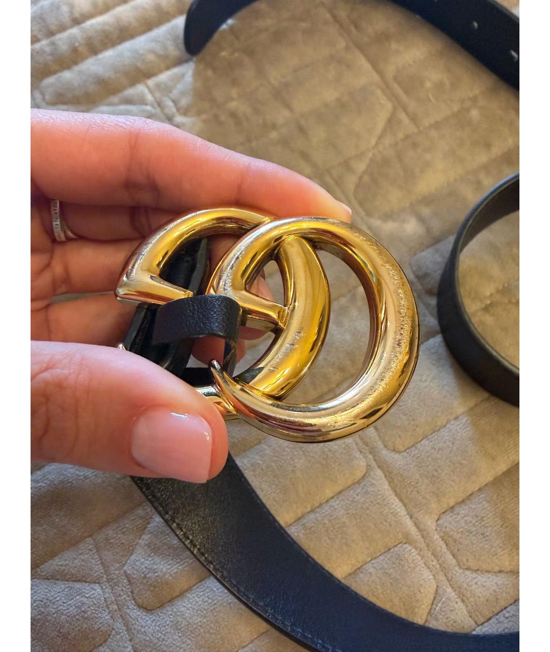 GUCCI Темно-синий кожаный ремень, фото 5