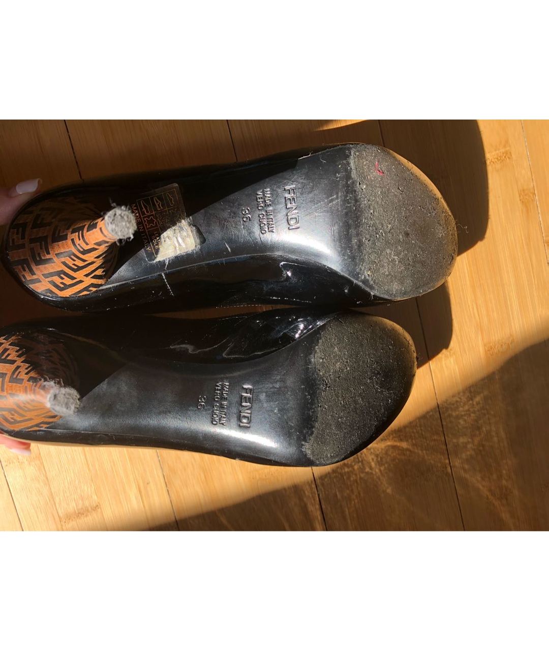 FENDI Черные туфли из лакированной кожи, фото 4