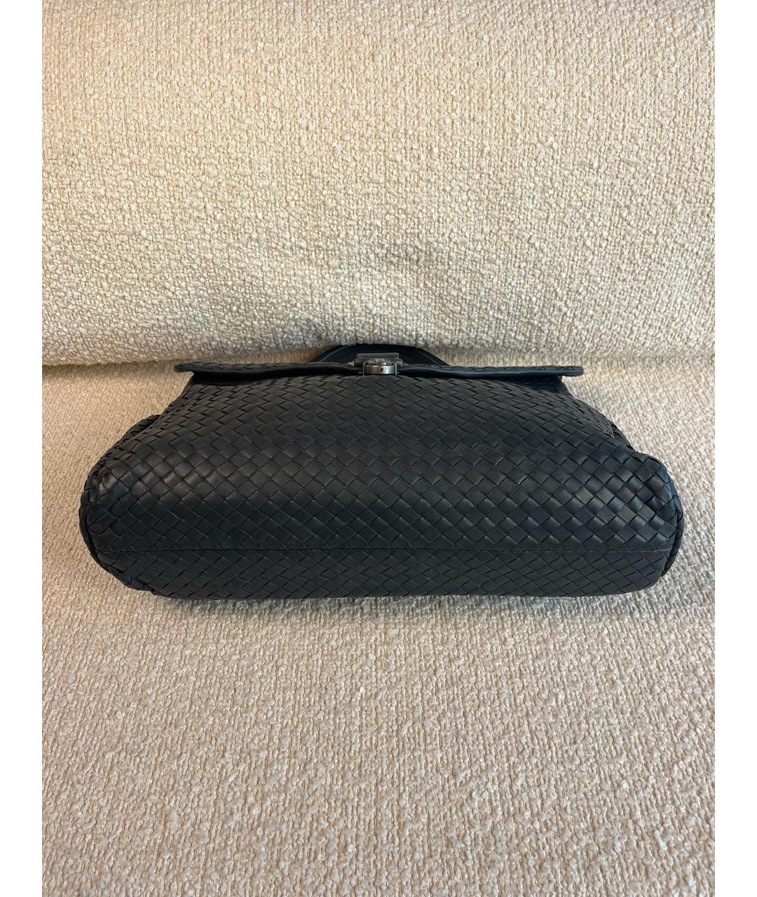 BOTTEGA VENETA Антрацитовый кожаный портфель, фото 5