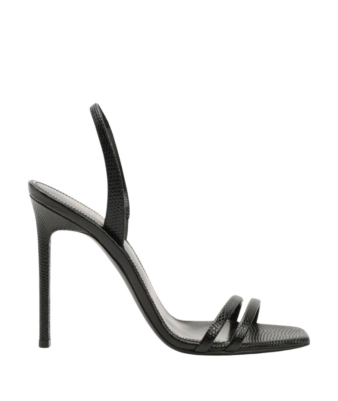 SAINT LAURENT Черные кожаные босоножки, фото 1