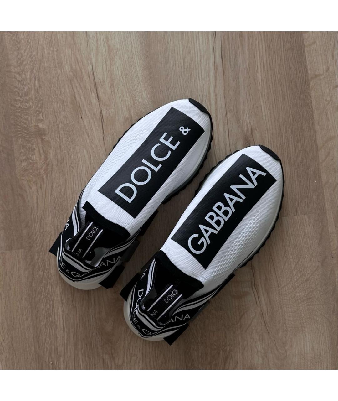 DOLCE&GABBANA Белые кожаные кроссовки, фото 3