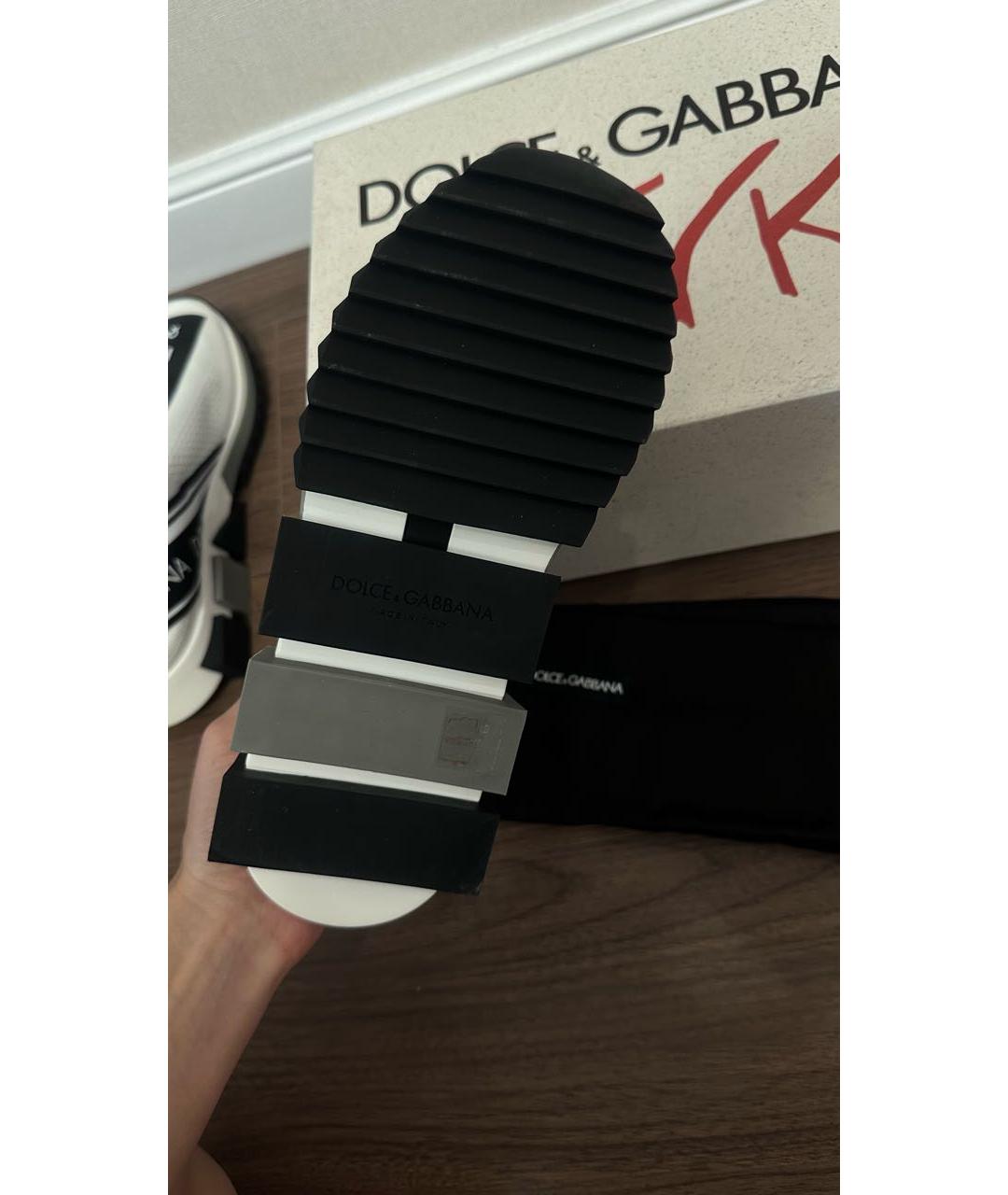 DOLCE&GABBANA Белые кожаные кроссовки, фото 4