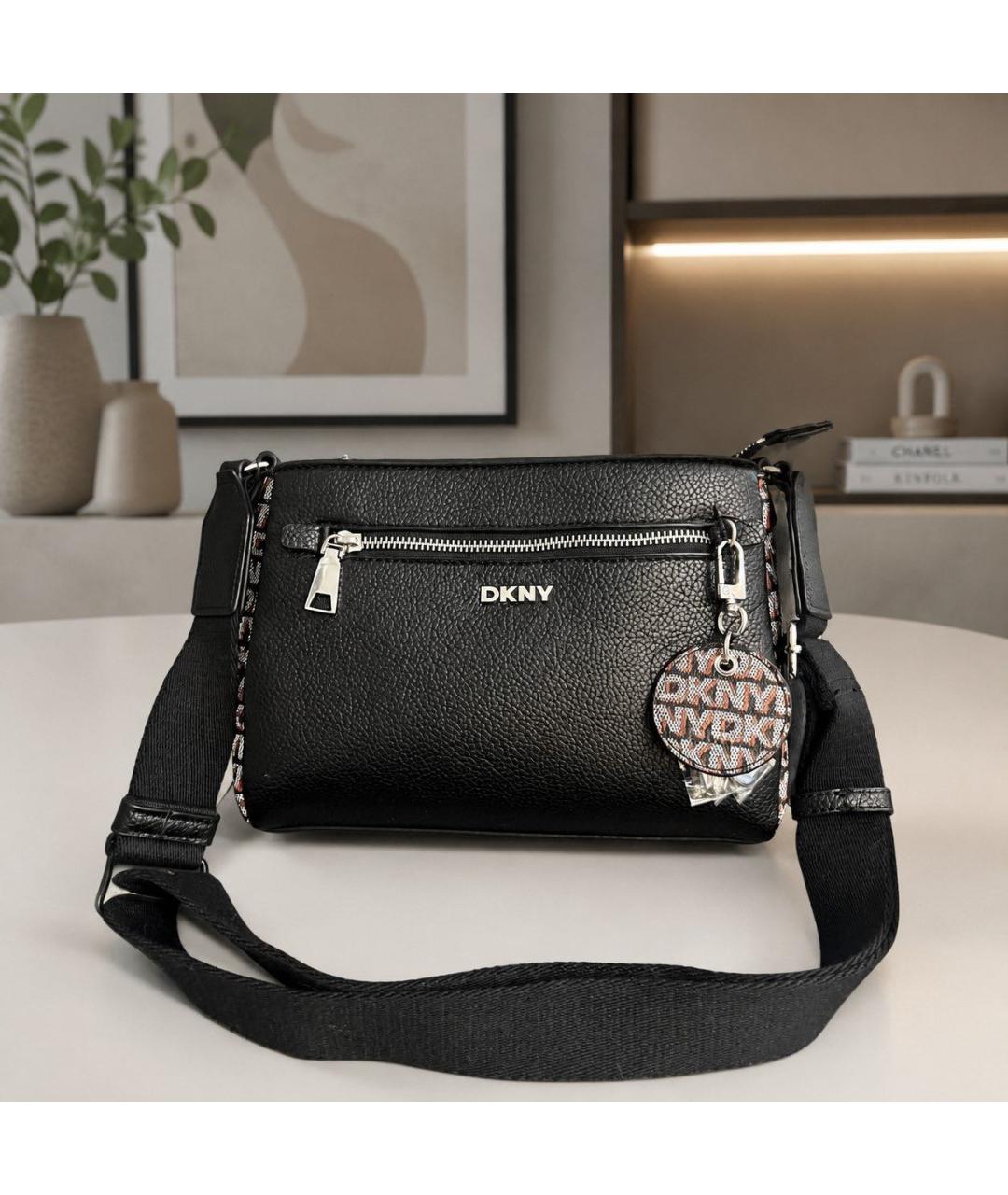 DKNY Черная сумка через плечо из искусственной кожи, фото 9