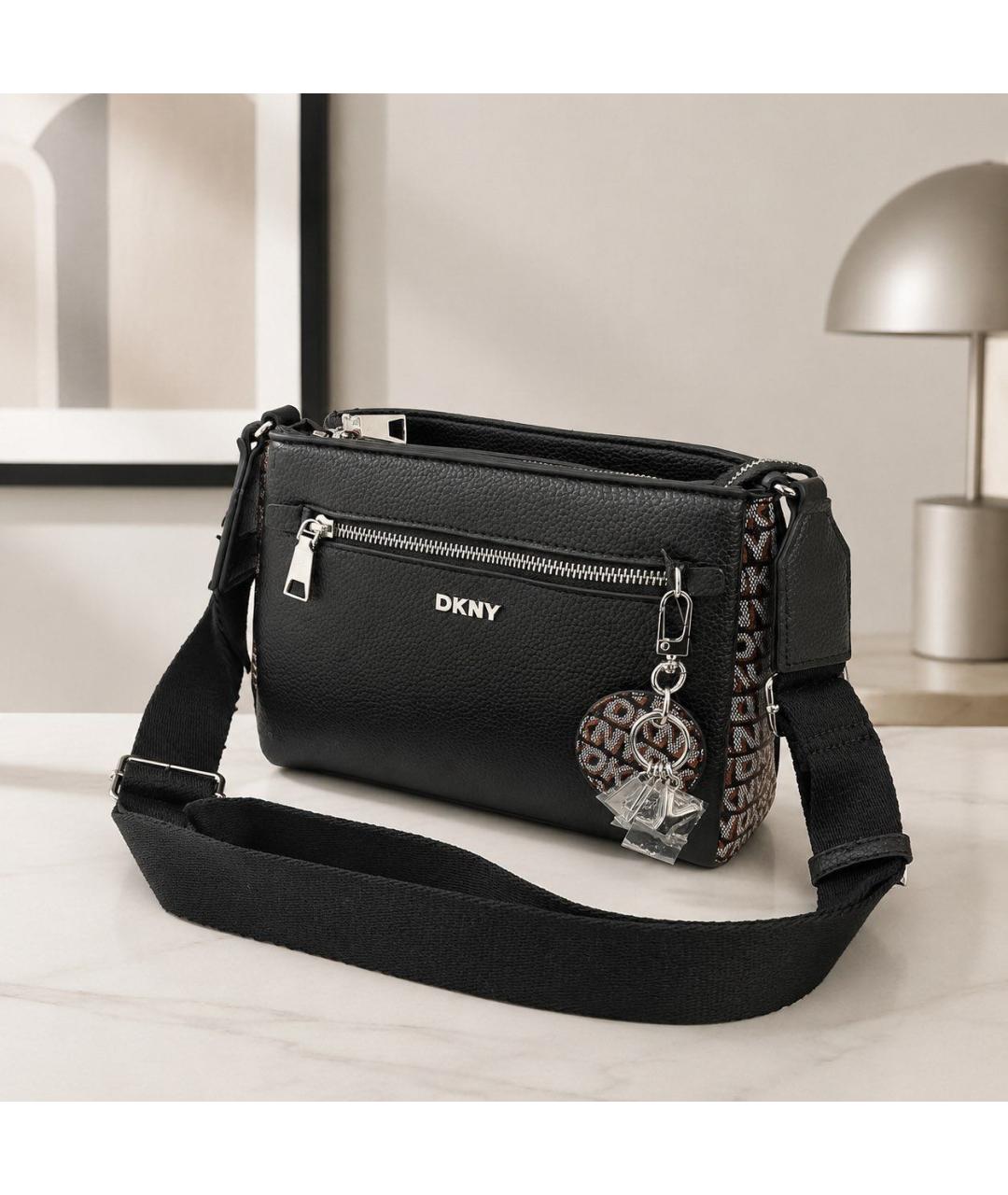 DKNY Черная сумка через плечо из искусственной кожи, фото 2