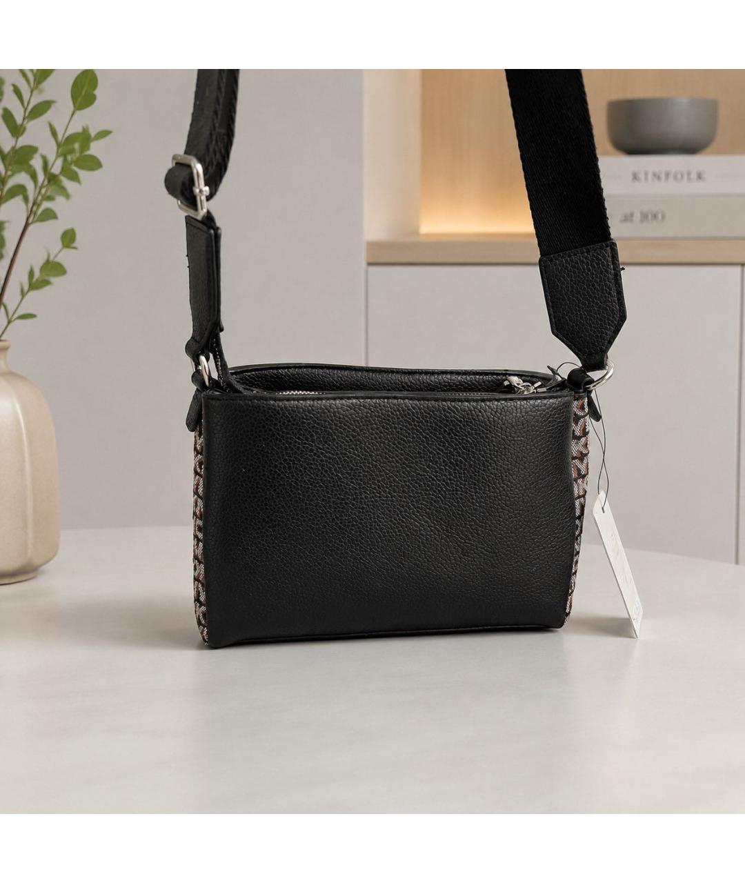 DKNY Черная сумка через плечо из искусственной кожи, фото 3