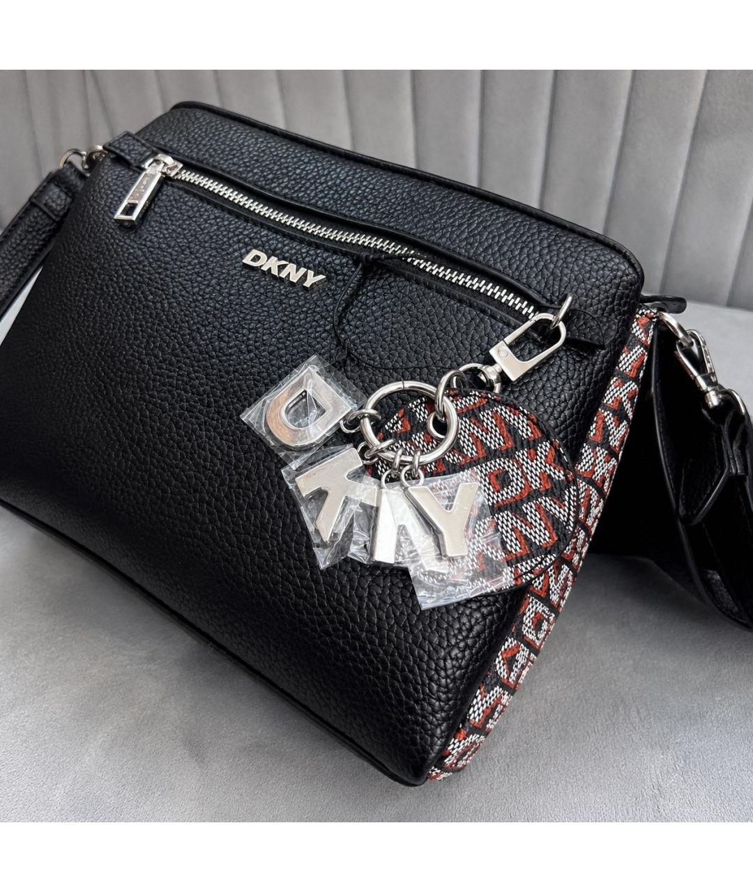 DKNY Черная сумка через плечо из искусственной кожи, фото 5