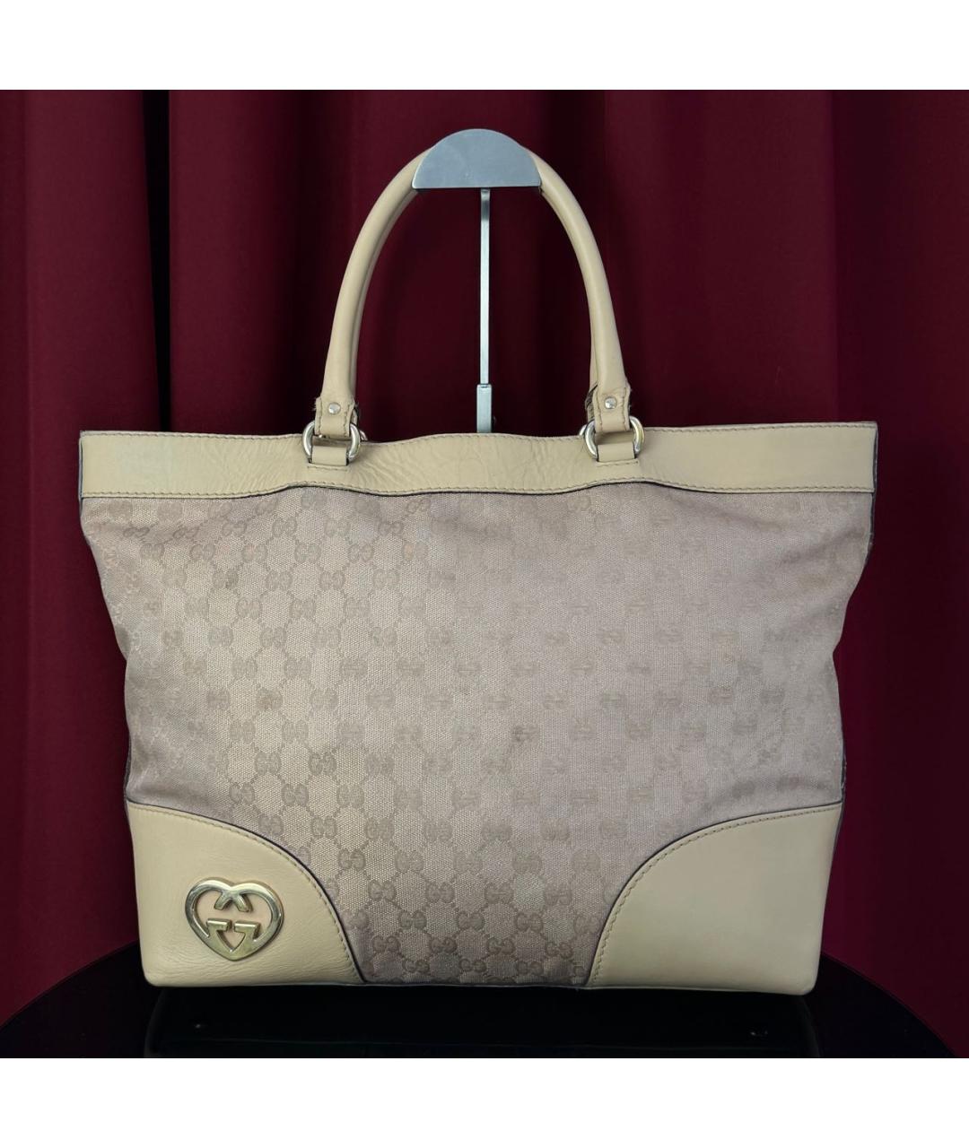 GUCCI Серая тканевая сумка тоут, фото 8
