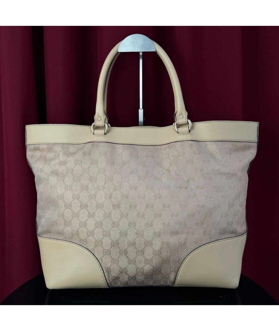 GUCCI Серая тканевая сумка тоут, фото 3