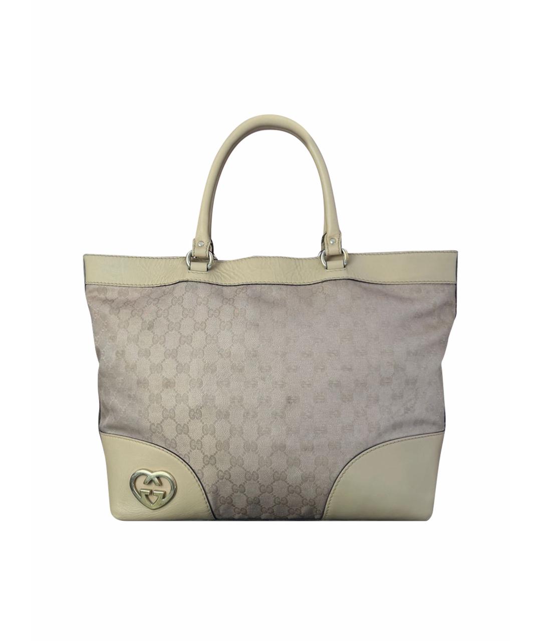 GUCCI Серая тканевая сумка тоут, фото 1