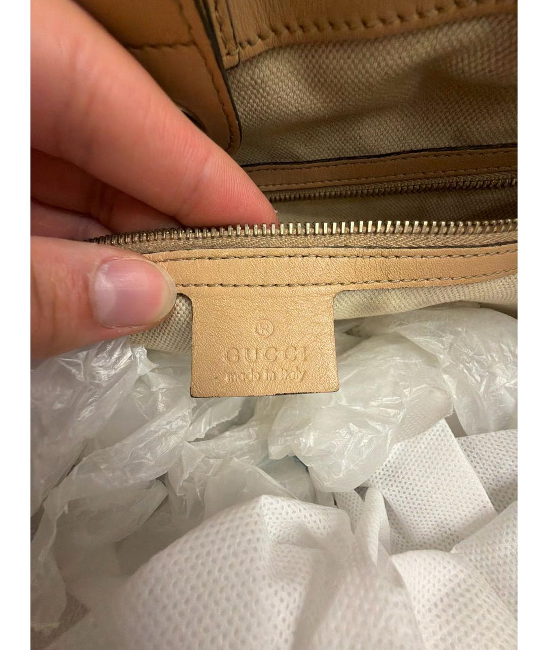 GUCCI Серая тканевая сумка тоут, фото 5