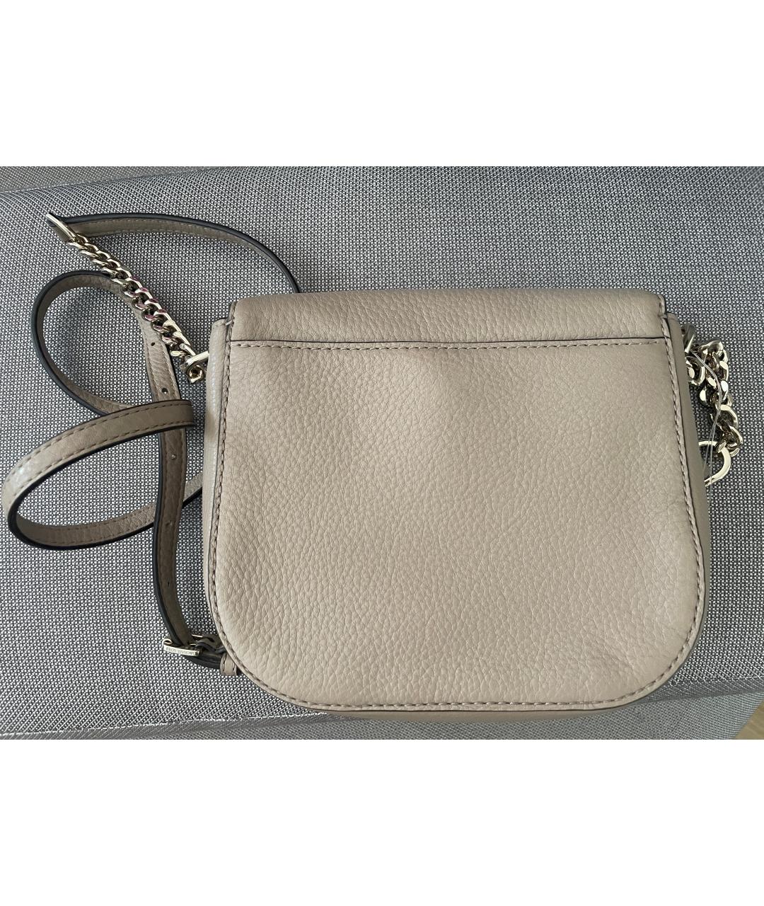 MICHAEL KORS Бежевая кожаная сумка через плечо, фото 3