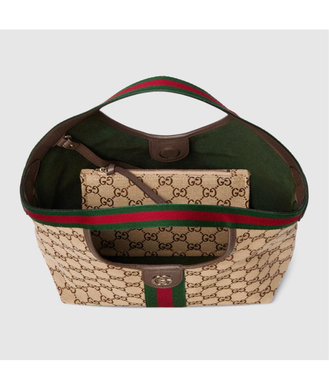 GUCCI Бежевая тканевая сумка тоут, фото 3