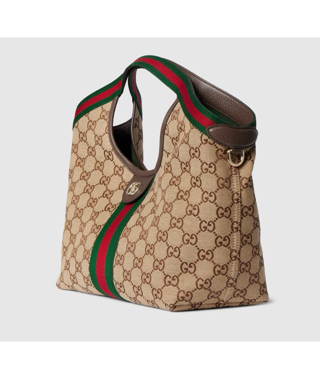 GUCCI Бежевая тканевая сумка тоут, фото 2