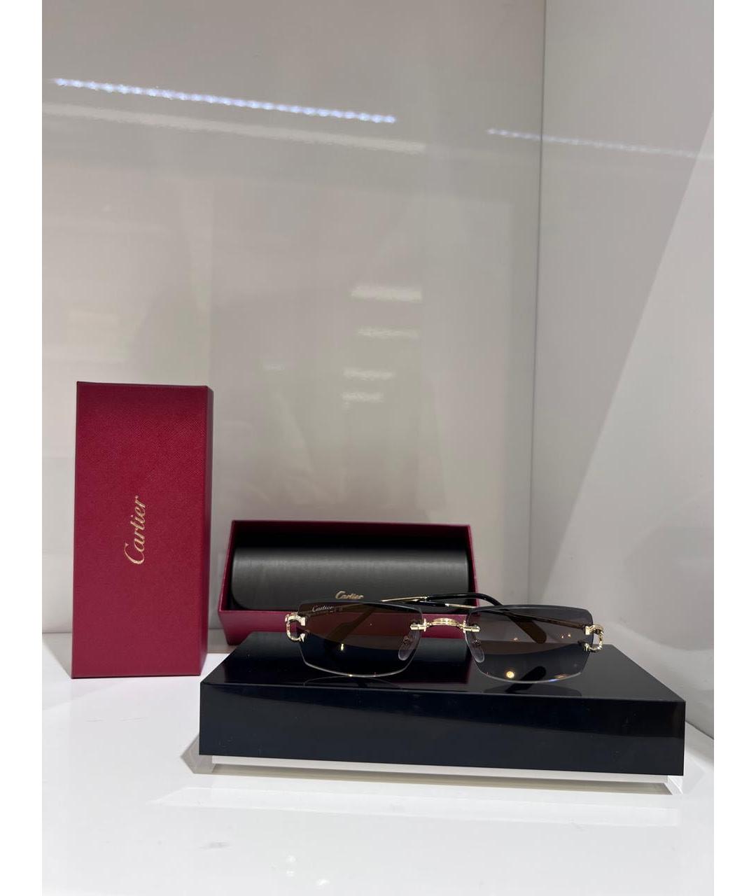 CARTIER Золотые солнцезащитные очки, фото 2