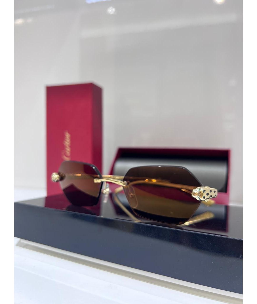 CARTIER Золотые солнцезащитные очки, фото 3