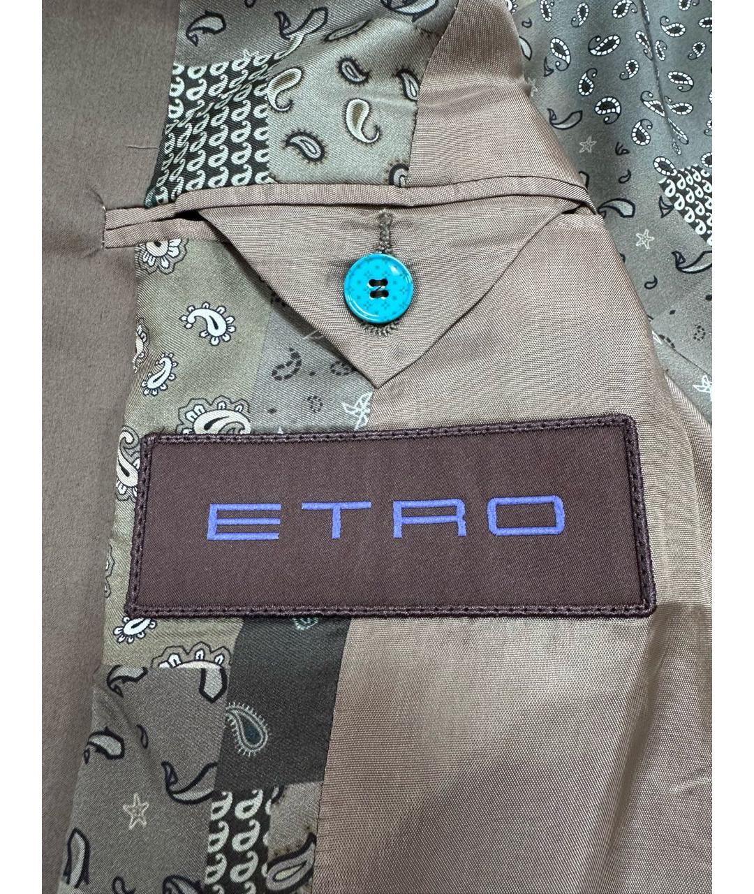 ETRO Хаки хлопковый пиджак, фото 6