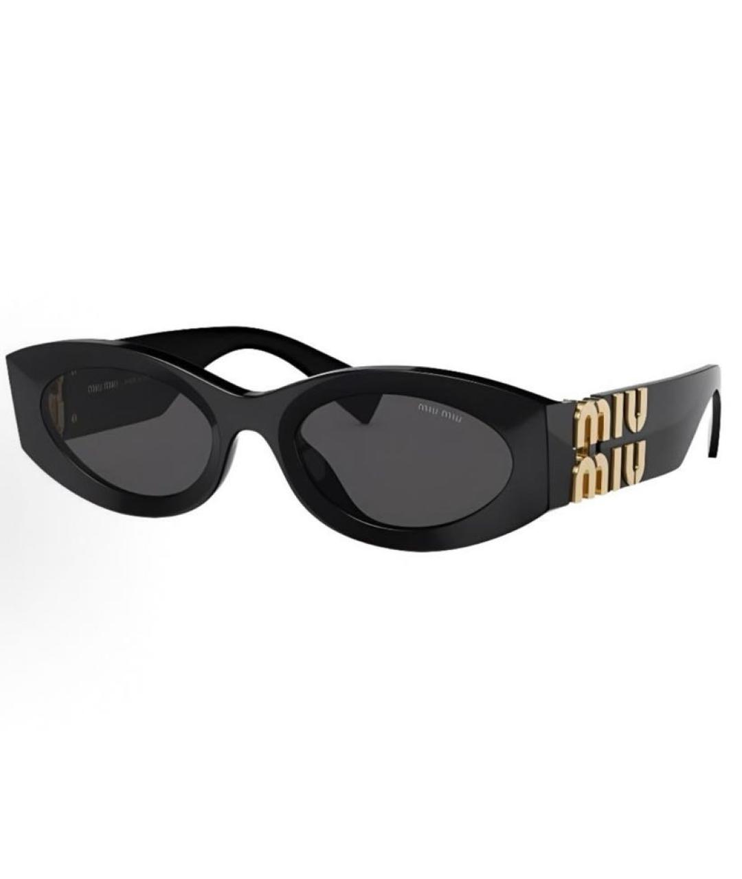 MIU MIU Черные пластиковые солнцезащитные очки, фото 8