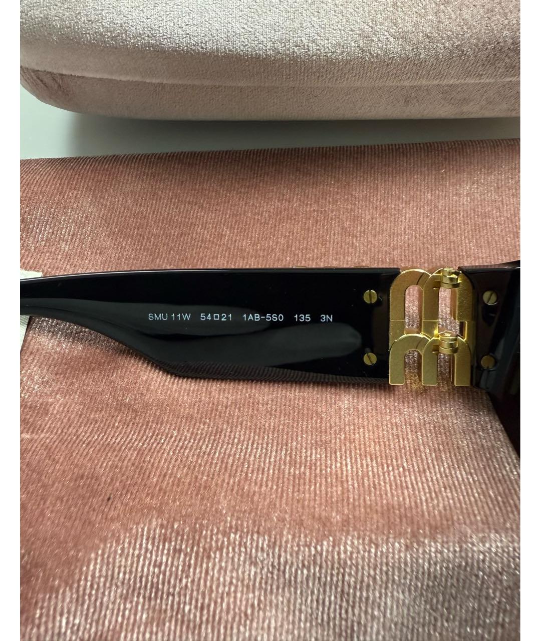 MIU MIU Черные пластиковые солнцезащитные очки, фото 5