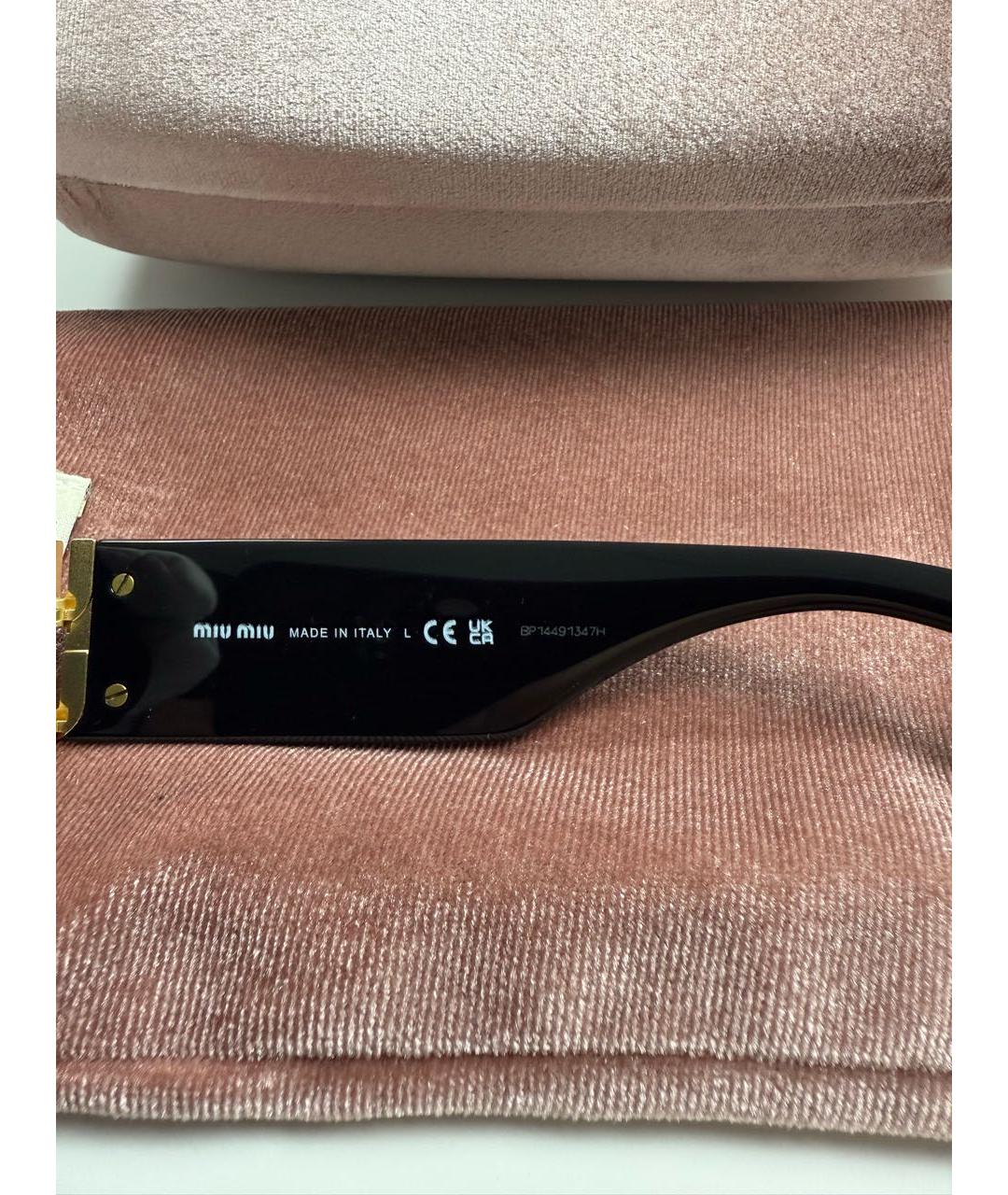 MIU MIU Черные пластиковые солнцезащитные очки, фото 4