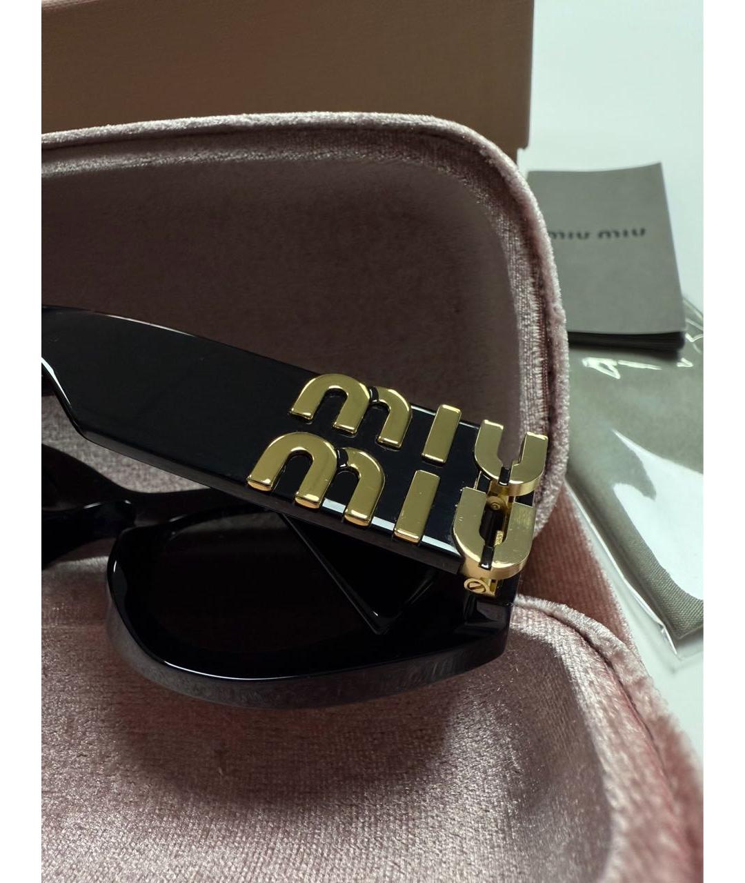 MIU MIU Черные пластиковые солнцезащитные очки, фото 7
