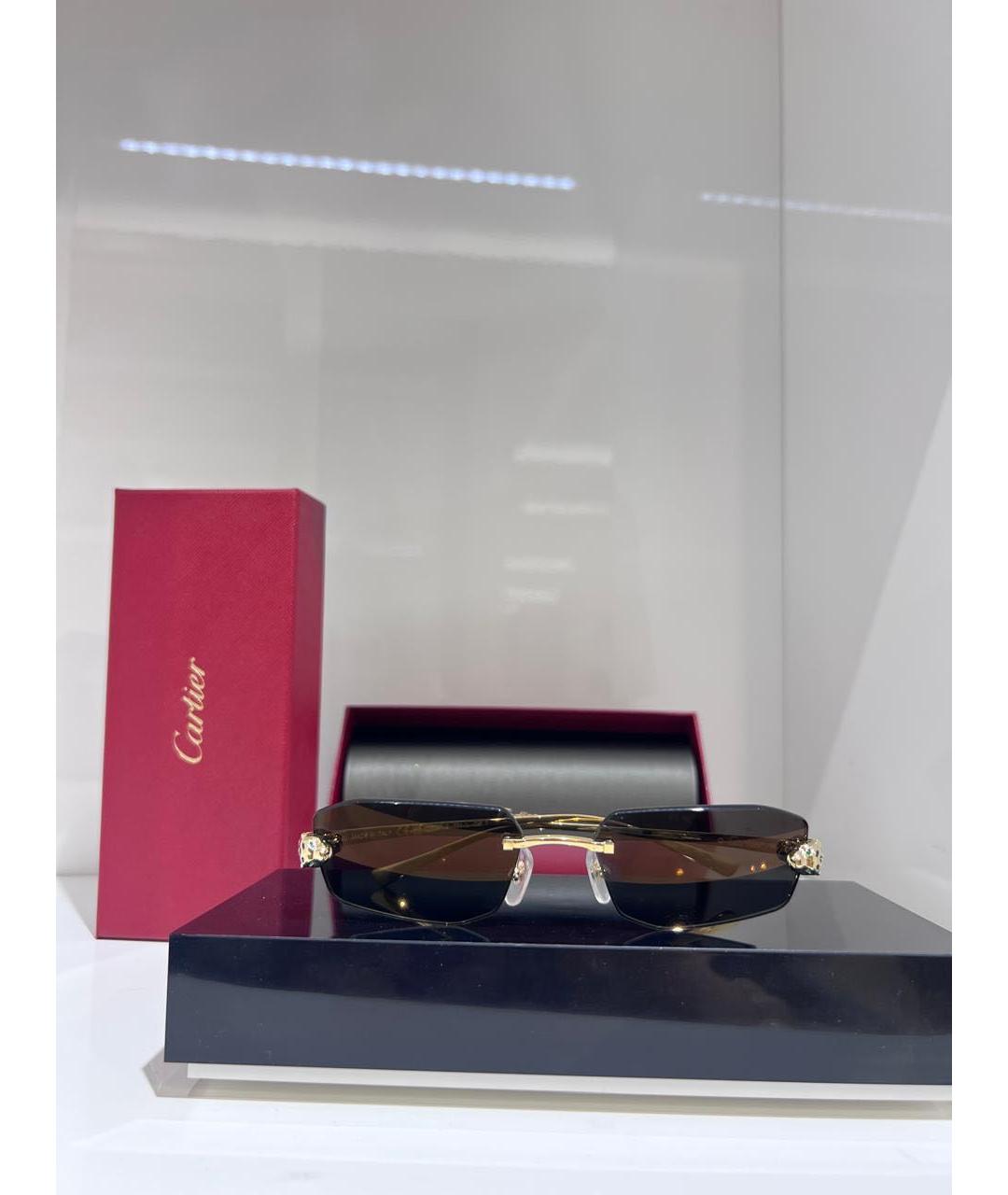 CARTIER Золотые солнцезащитные очки, фото 3