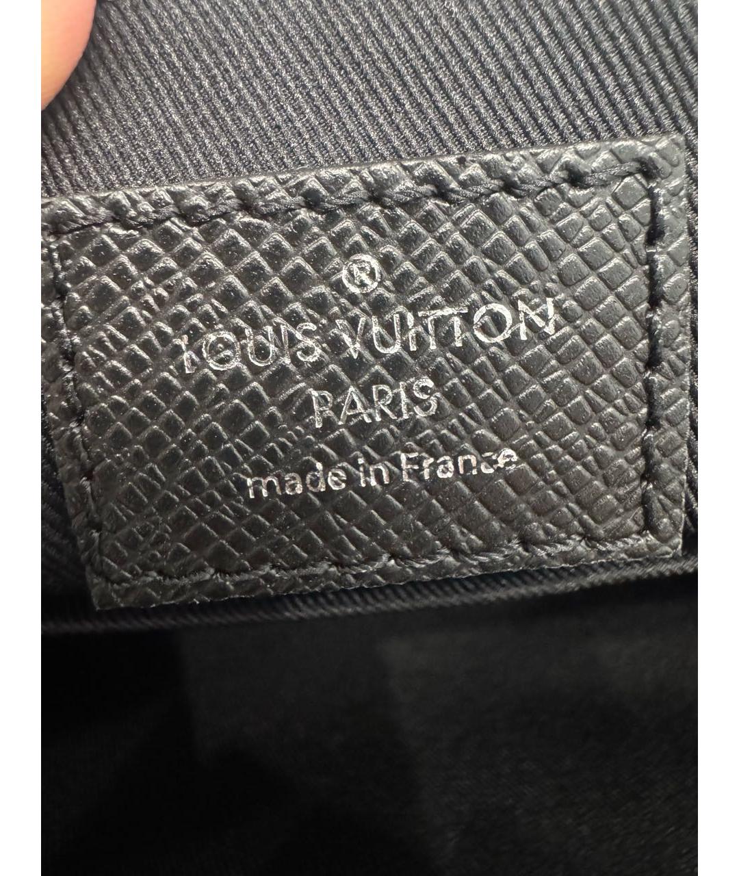 LOUIS VUITTON Черная кожаная сумка на плечо, фото 8