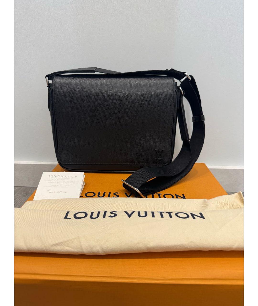 LOUIS VUITTON Черная кожаная сумка на плечо, фото 2