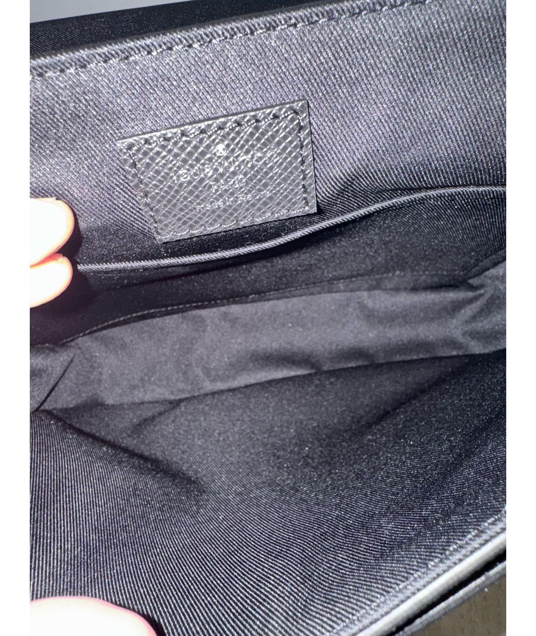 LOUIS VUITTON Черная кожаная сумка на плечо, фото 7