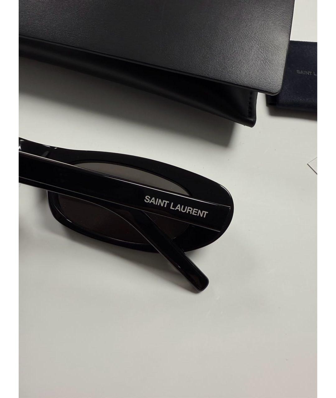 SAINT LAURENT Черные пластиковые солнцезащитные очки, фото 7