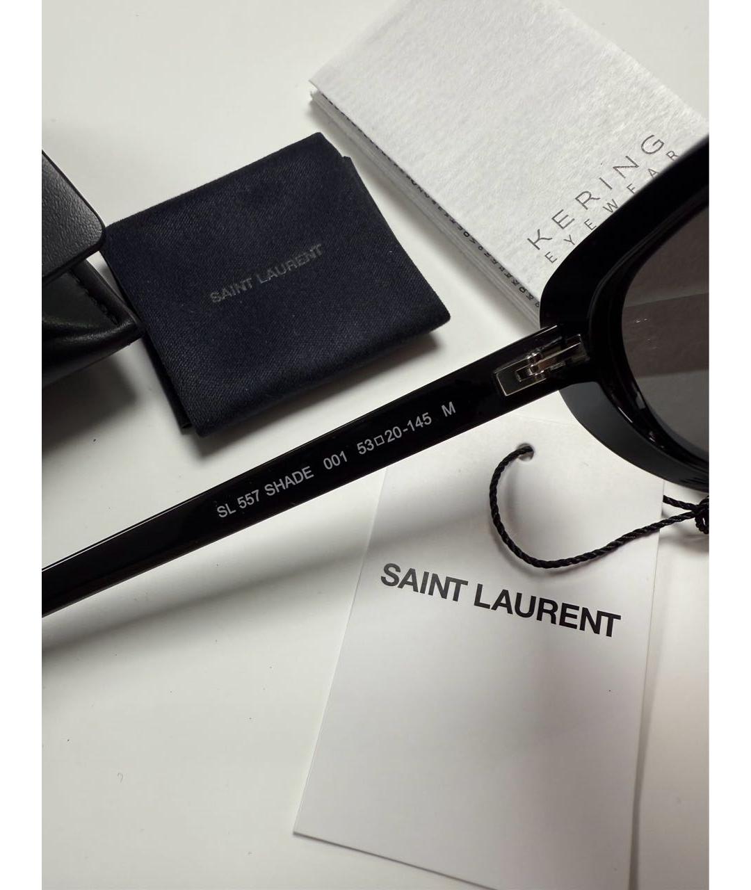 SAINT LAURENT Черные пластиковые солнцезащитные очки, фото 5