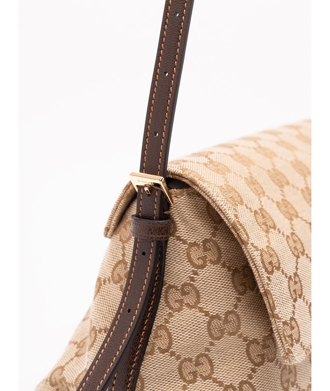 GUCCI Бежевая тканевая сумка через плечо, фото 4