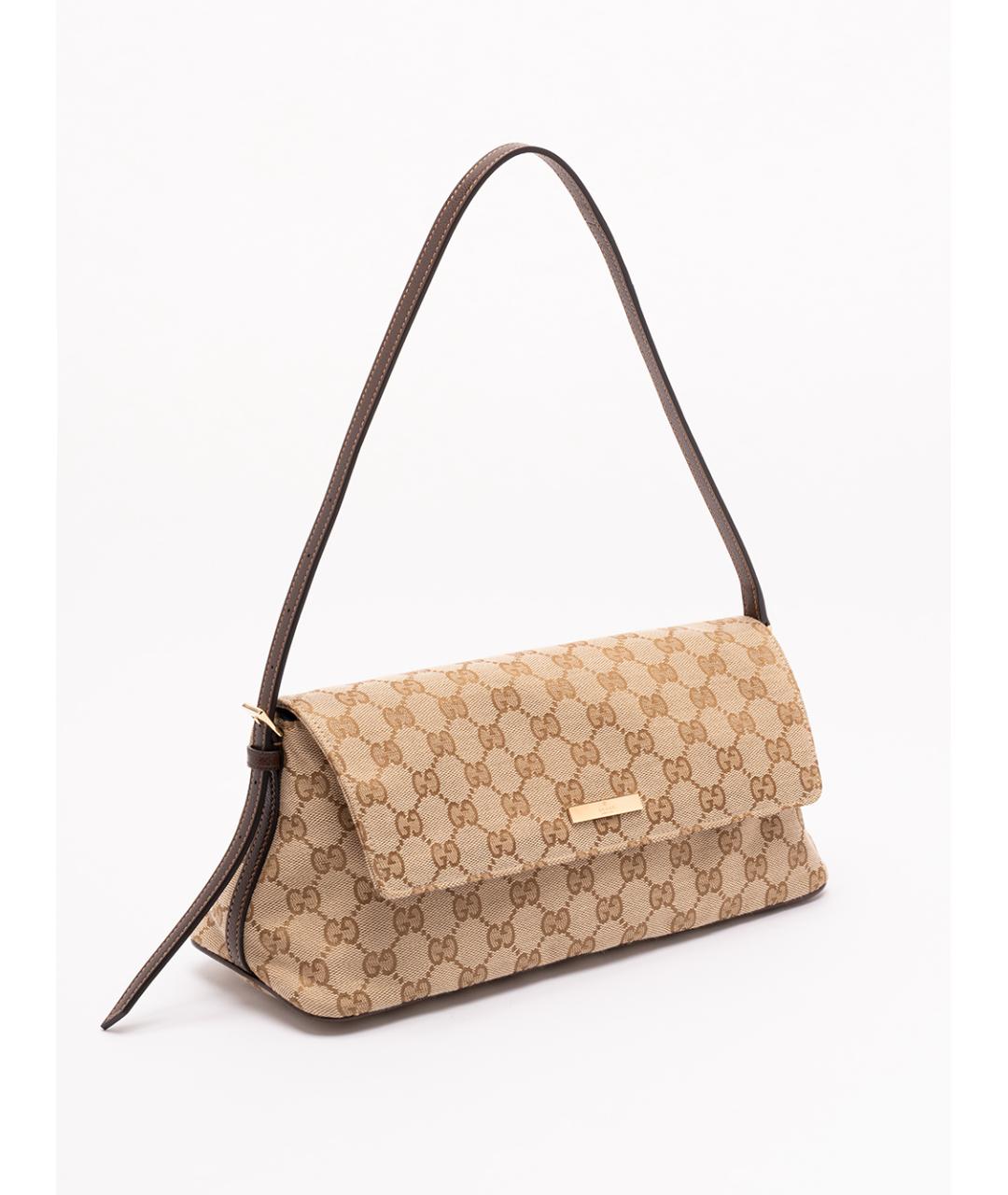 GUCCI Бежевая тканевая сумка через плечо, фото 3