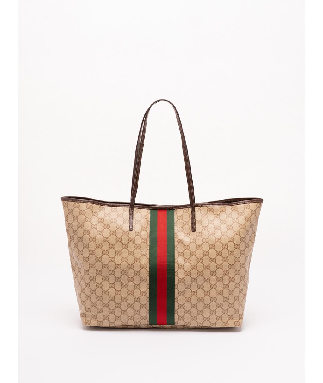 GUCCI Бежевая хлопковая сумка тоут, фото 2